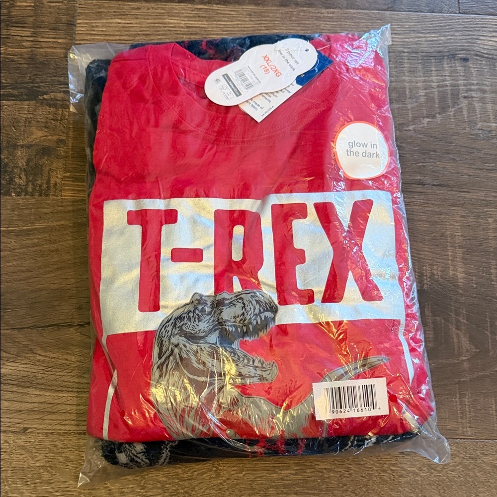 Wonder Nation T-Rex Glow Pajama Set - Red